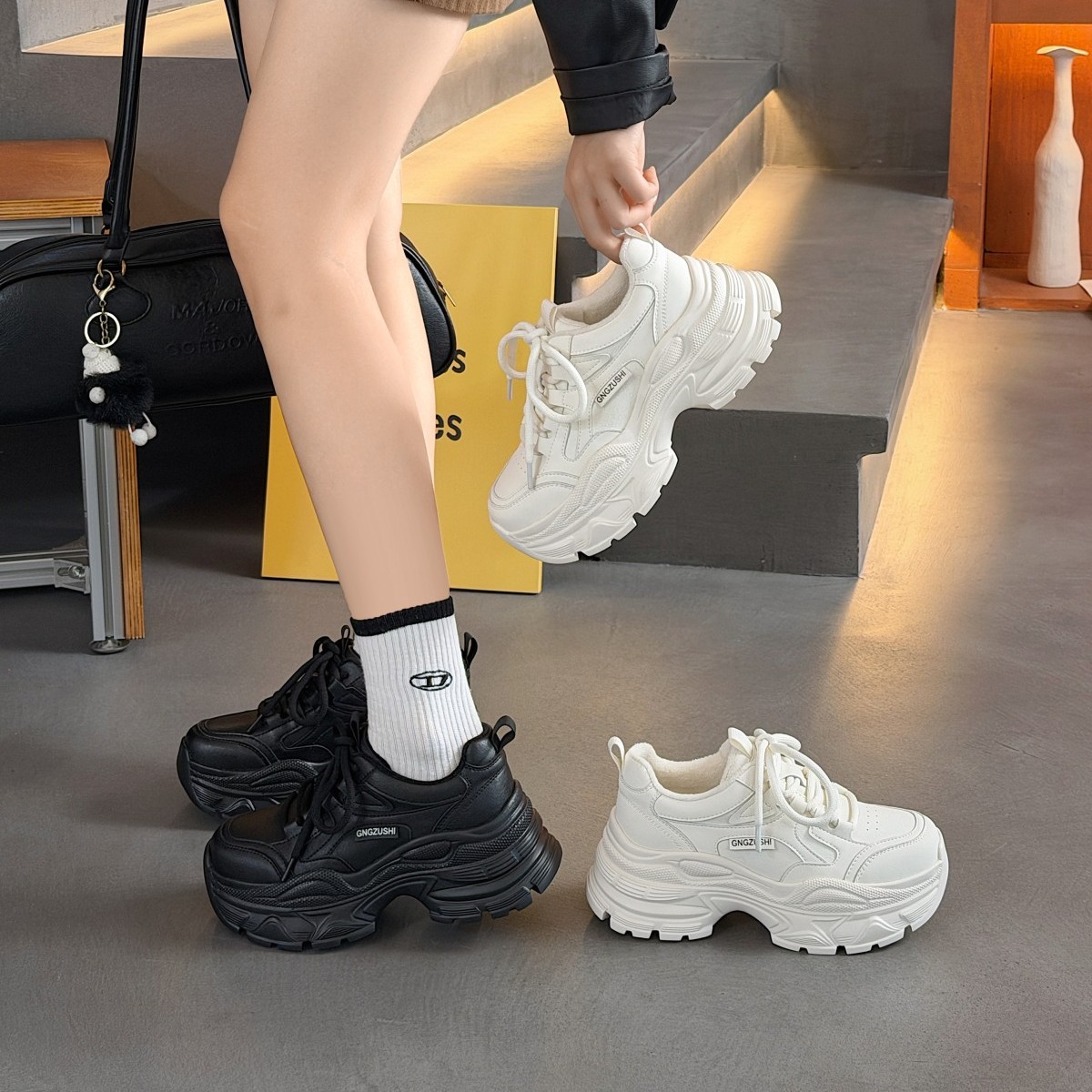 佰诗奴老爹鞋女鞋2025厚底秋冬499547201时尚运动鞋休闲鞋