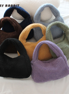 MAYRABBIT 秋冬款颗粒绒手拎小包小众简约手提包便携轻便托特包女