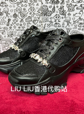2026春夏厚底内增高8cm真皮黑色老爹休闲中跟运动鞋女拖YF811XIC