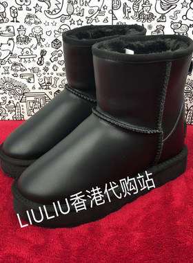 真皮防水隐形7cm内增高雪地靴