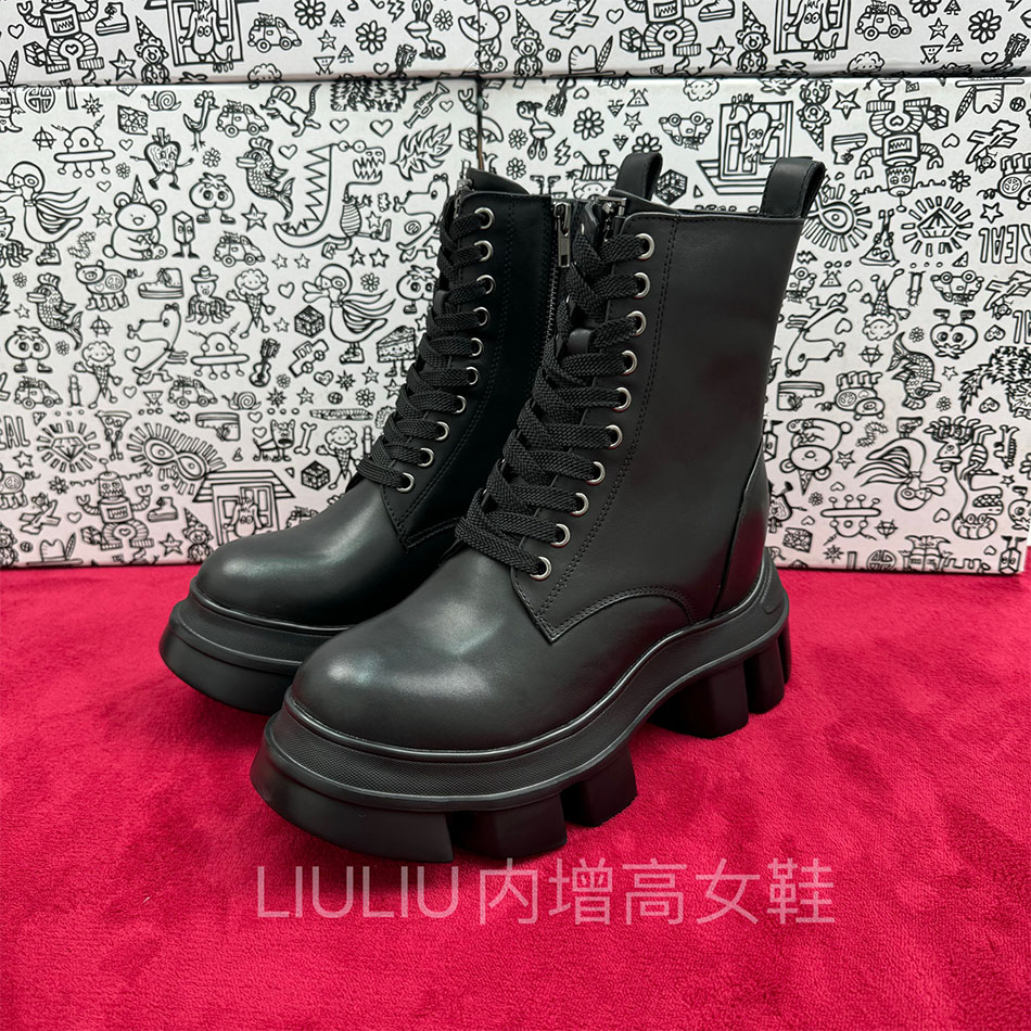黑色内增高马丁靴10CM女鞋