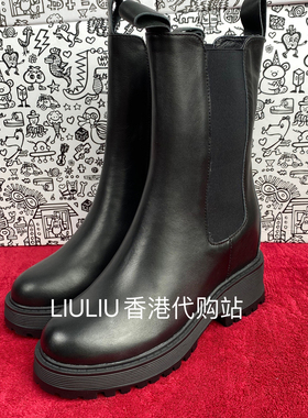 25年秋冬新款牛皮切尔西烟囱靴内增高中筒11cm马丁靴女鞋YF566DVZ
