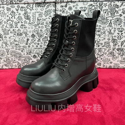 谭松韵同款10cm隐形内增高马丁靴