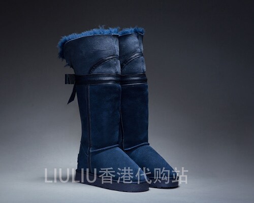 限量款蓝色后蝴蝶结7CM雪地靴