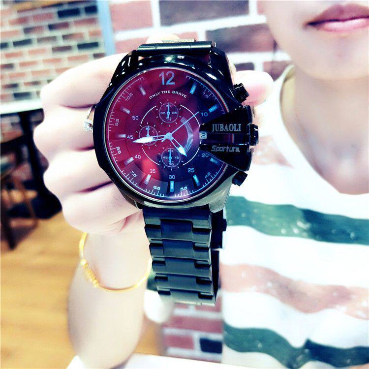 JUBAOLI大表盘男士防水石英表
