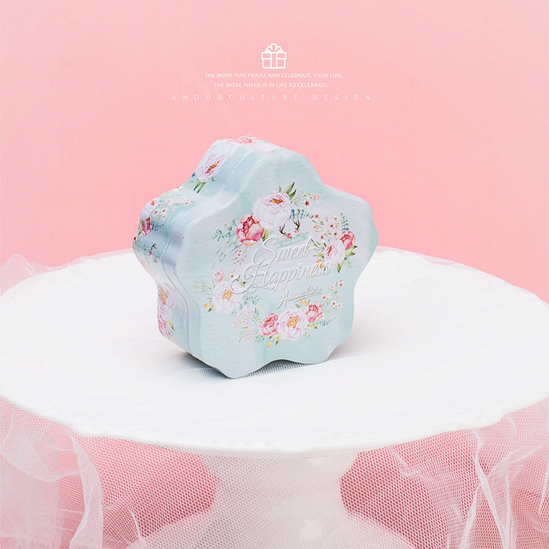 2025中号新款结婚花型喜糖盒子精美创意礼盒空盒生日礼品包装铁盒