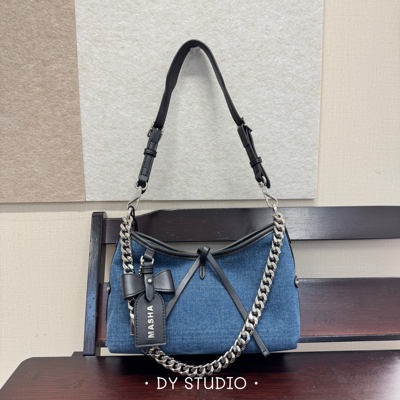DY2025玛莎MASHA5新款牛仔链条个性时尚托特包单肩斜挎包女包