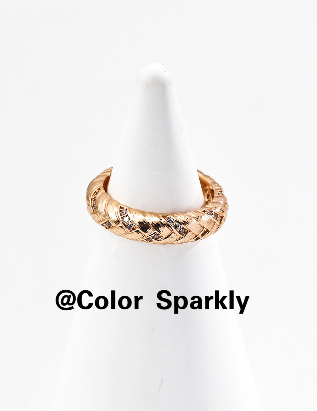 小众设计925银镀金麦穗编织戒指