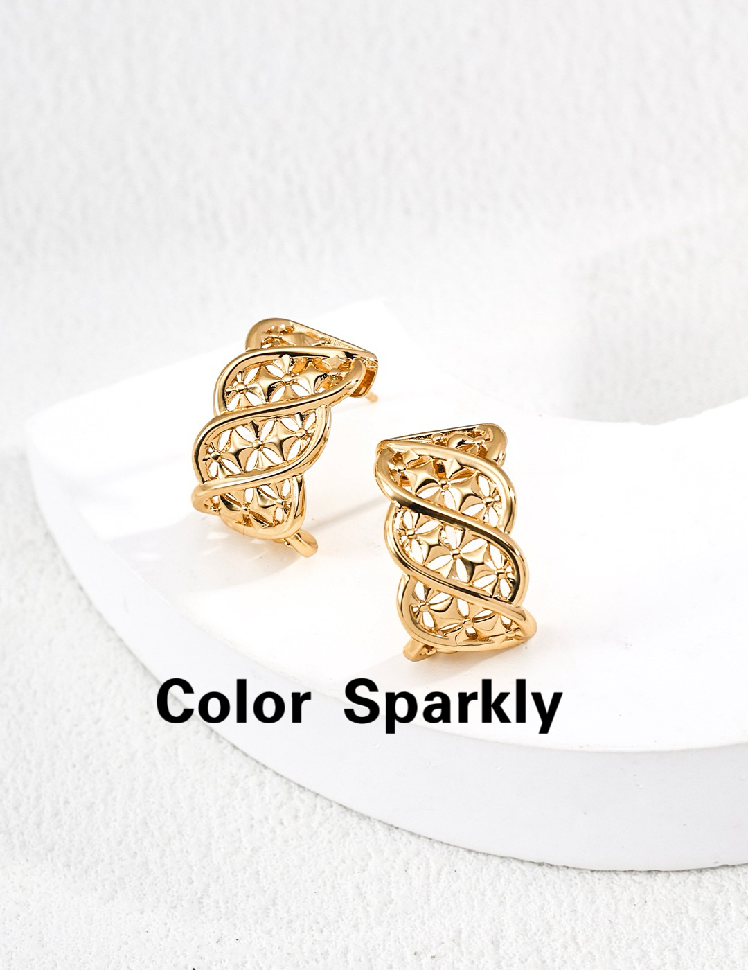 925银镀金镂空耳环女轻奢高级感