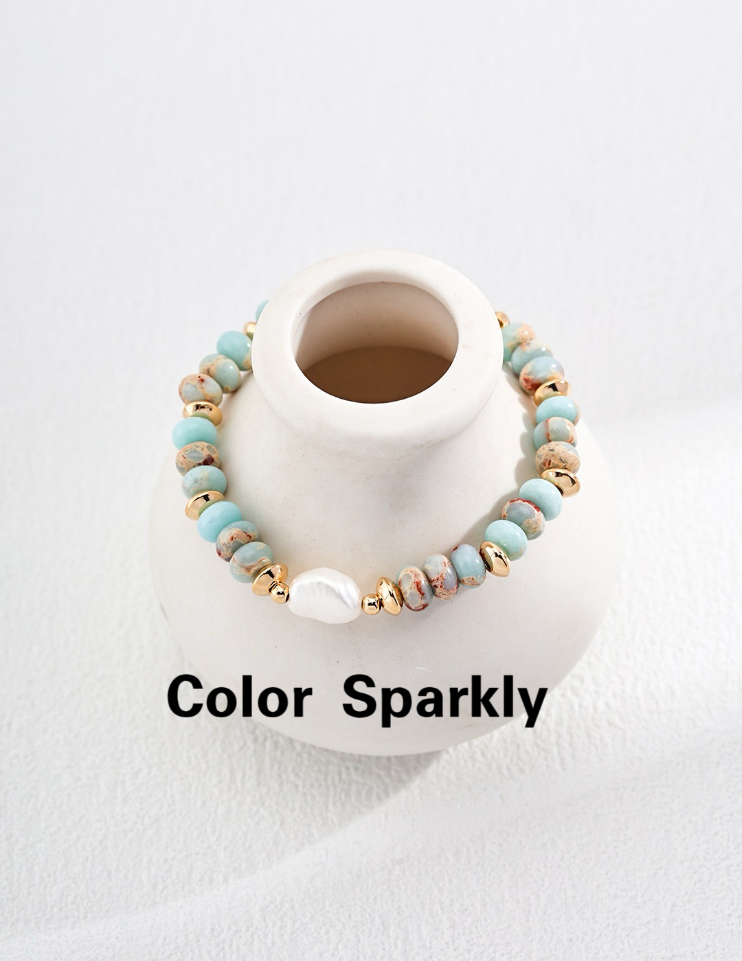 Color Sparkly 天然珍珠手链女轻奢小众精致多巴胺手串新款手链