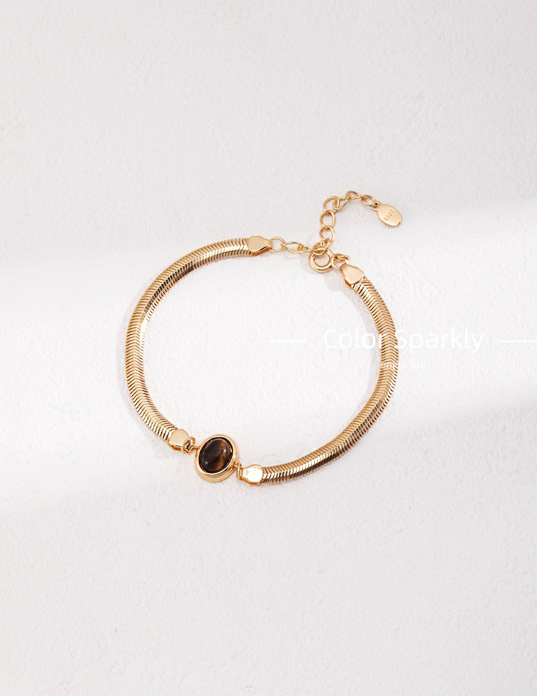 Color Sparkly 925银蛇骨链手镯女复古轻奢小众设计高级感ins风