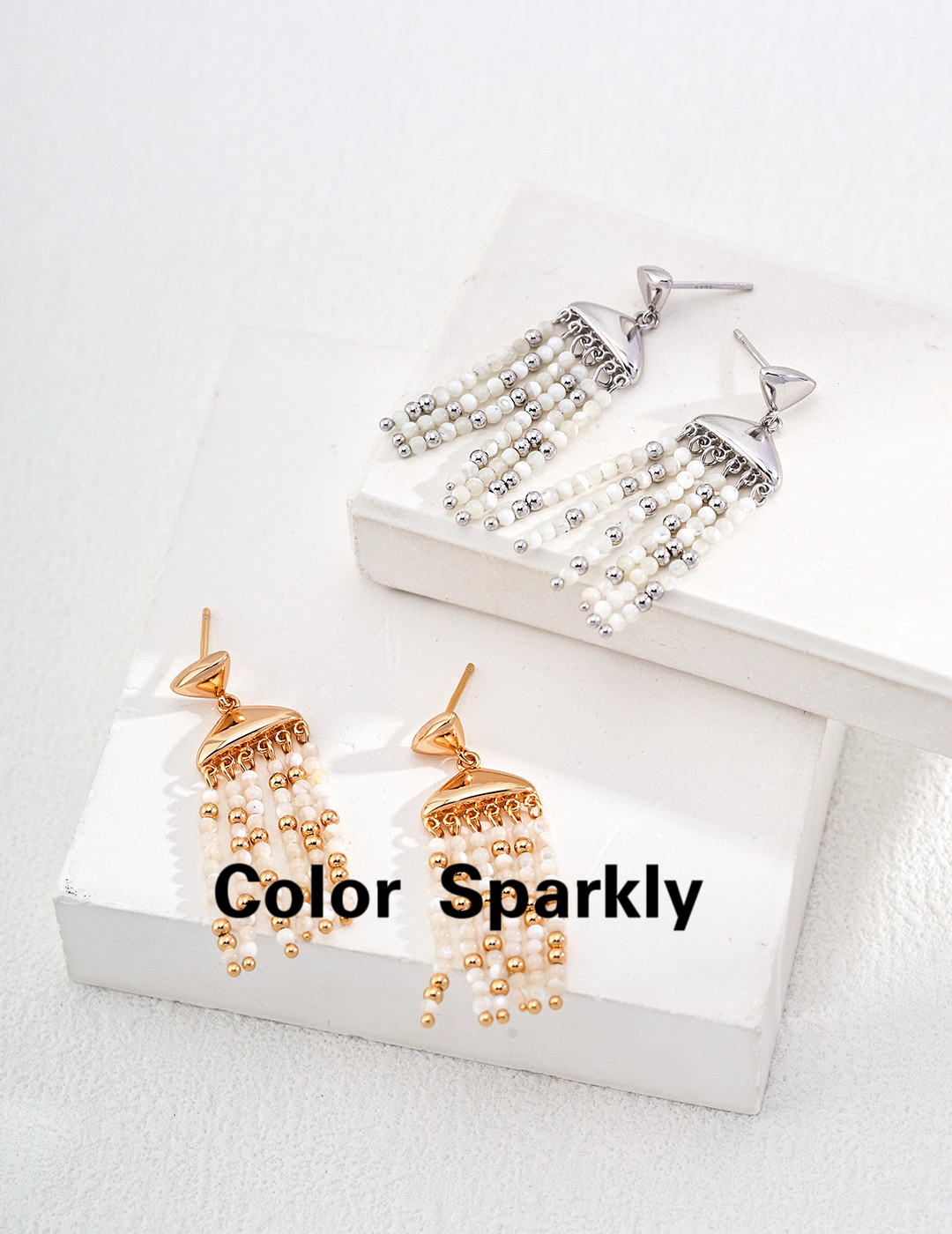 Color Sparkly 小众轻奢流苏耳环小众设计感法式气质长款耳饰