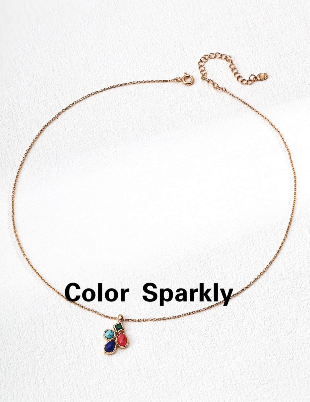 小众设计925银镀金天然石项链