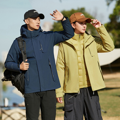 新款冲锋衣可拆卸加厚羽绒棉内胆