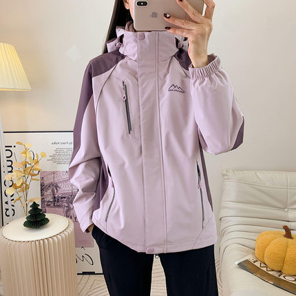 风雪狼冬季冲锋衣女三合一防风加绒加厚可拆卸两件套户外登山服男