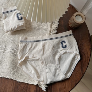 sweet小铺日系学院字母少女甜美运动无缝舒适中腰高弹三角内裤女