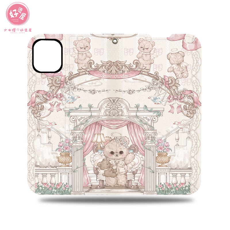 Lolita小熊折叠翻盖手机壳适用苹果17161513PROMAX华为三星安卓OV