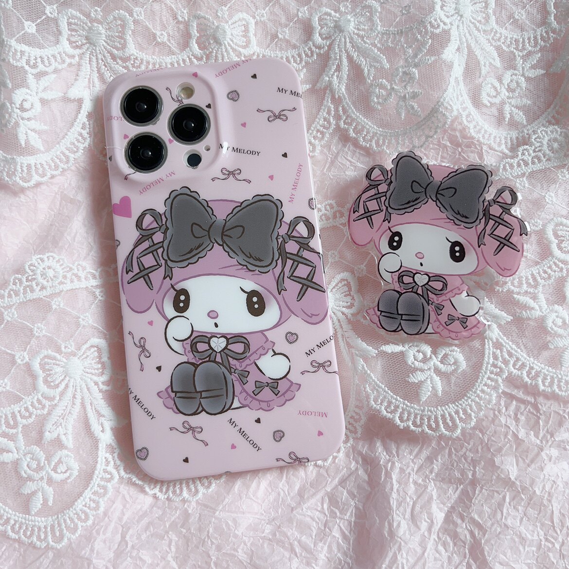 可爱地雷库洛米美乐蒂滴胶手机折叠支架不分机型