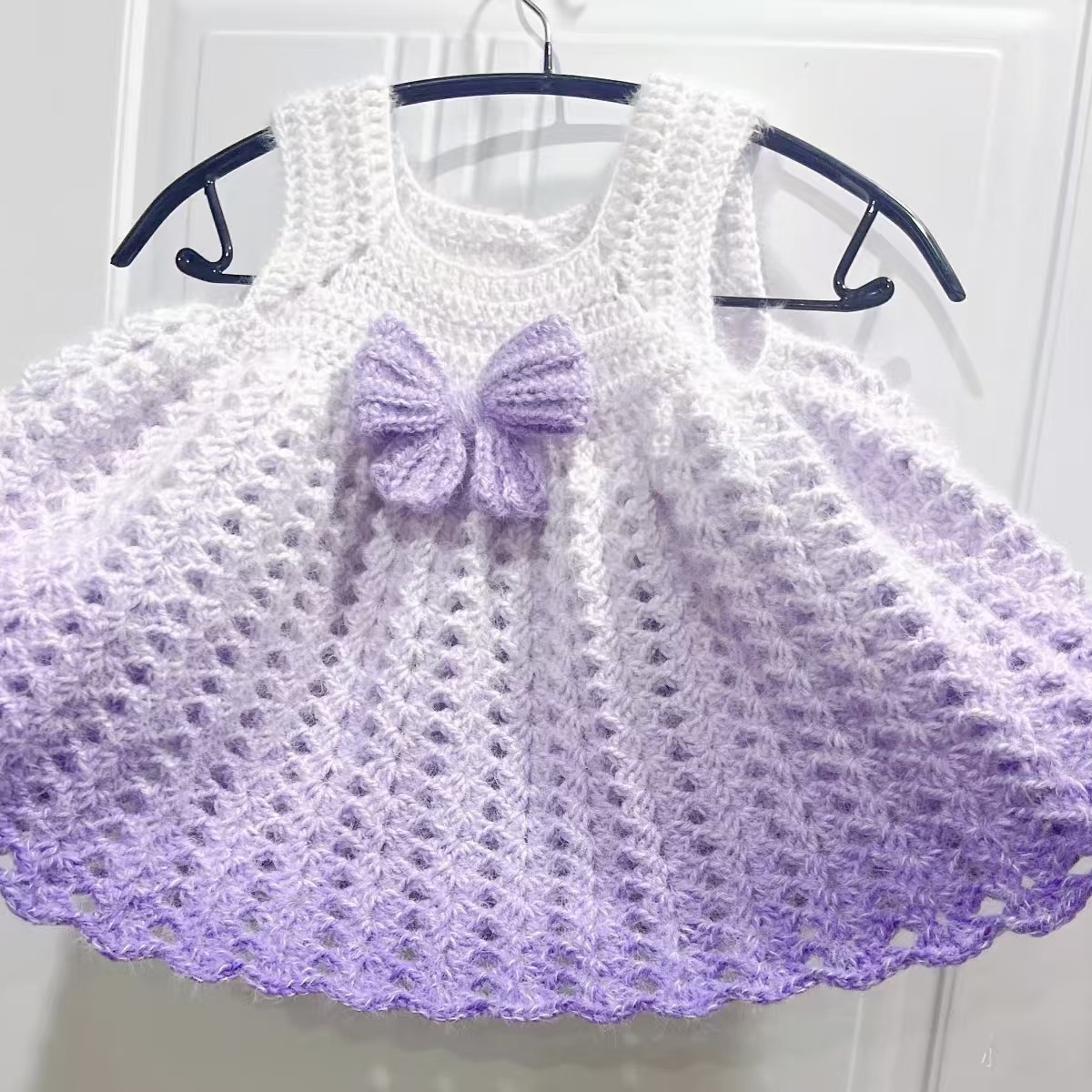 公主背心裙轻岚渐变羊毛线团连衣裙周岁女童钩针毛衣婴幼儿材料包