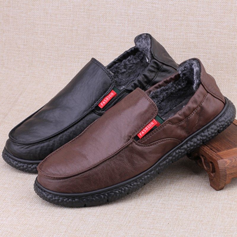 老北京布鞋男棉鞋冬季加绒保暖休闲鞋一脚蹬轻底防滑中年爸爸鞋子,流行男鞋,布鞋,淘宝优惠券,粉丝福利购,淘宝优惠卷
