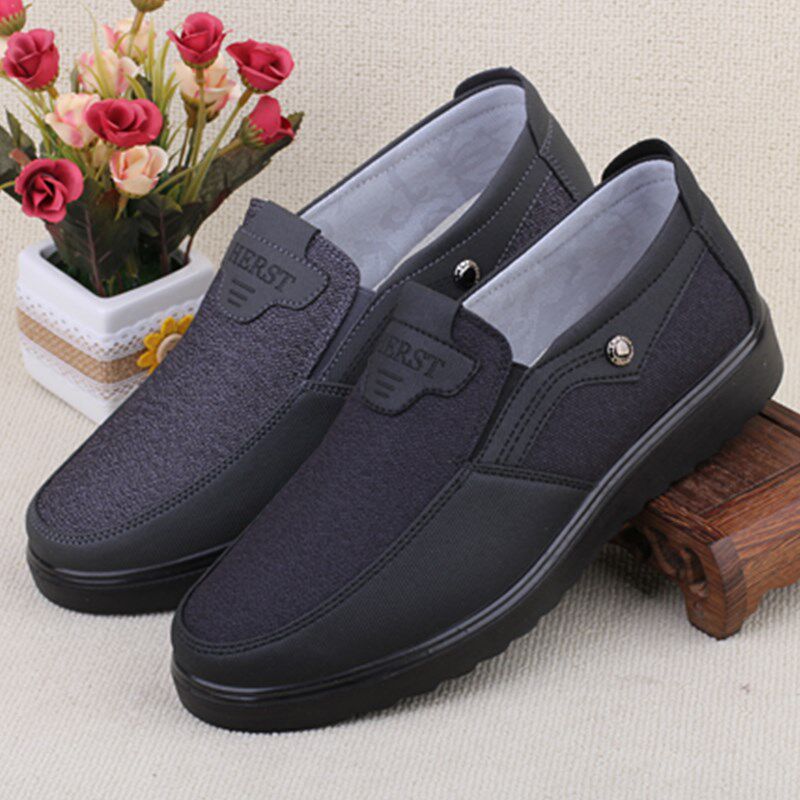 老北京布鞋男鞋透气一脚蹬老人鞋软底防滑爸爸鞋大码48休闲鞋37码