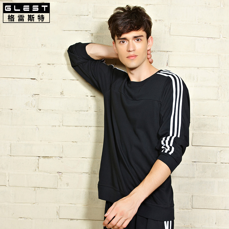 glest运动长袖男秋冬三条杠服