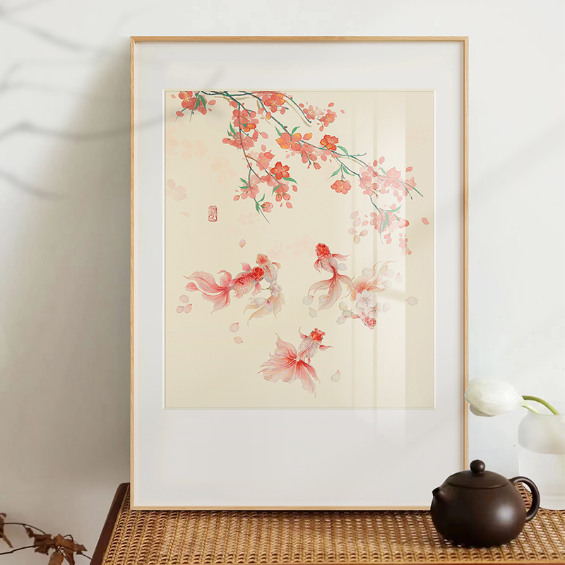 墙蛙客厅新中式装饰画轻质