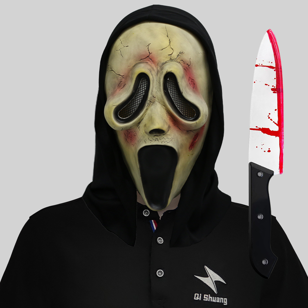 惊声尖叫恐怖伤痕面具化妆舞会鬼脸骷髅头套万圣节日派对恶搞道具
