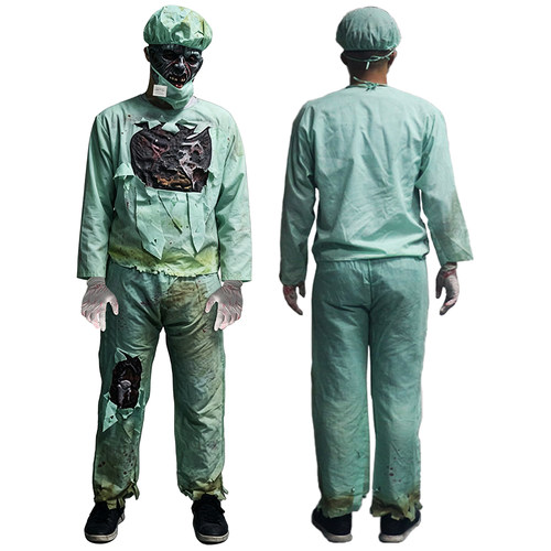 僵尸医生恐怖套装服饰化妆舞会鬼屋整蛊布景万圣节日密室逃脱道具