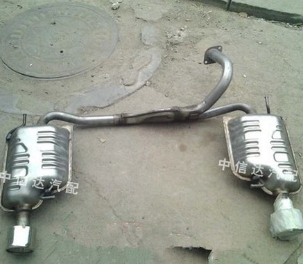 正品现代酷派2.0 2.7后节双排尾段 409钢酷派排气管消音器 原车位