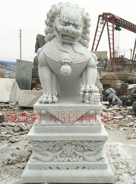 石狮子仿古商场庭院雕塑汉白玉