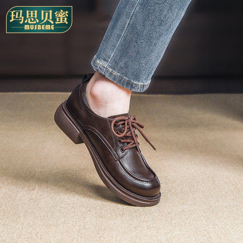 真皮小皮鞋女英伦风2025秋冬新款