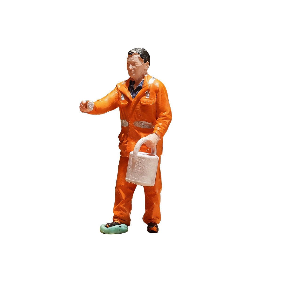 橙色工作服油漆工微缩人物模型