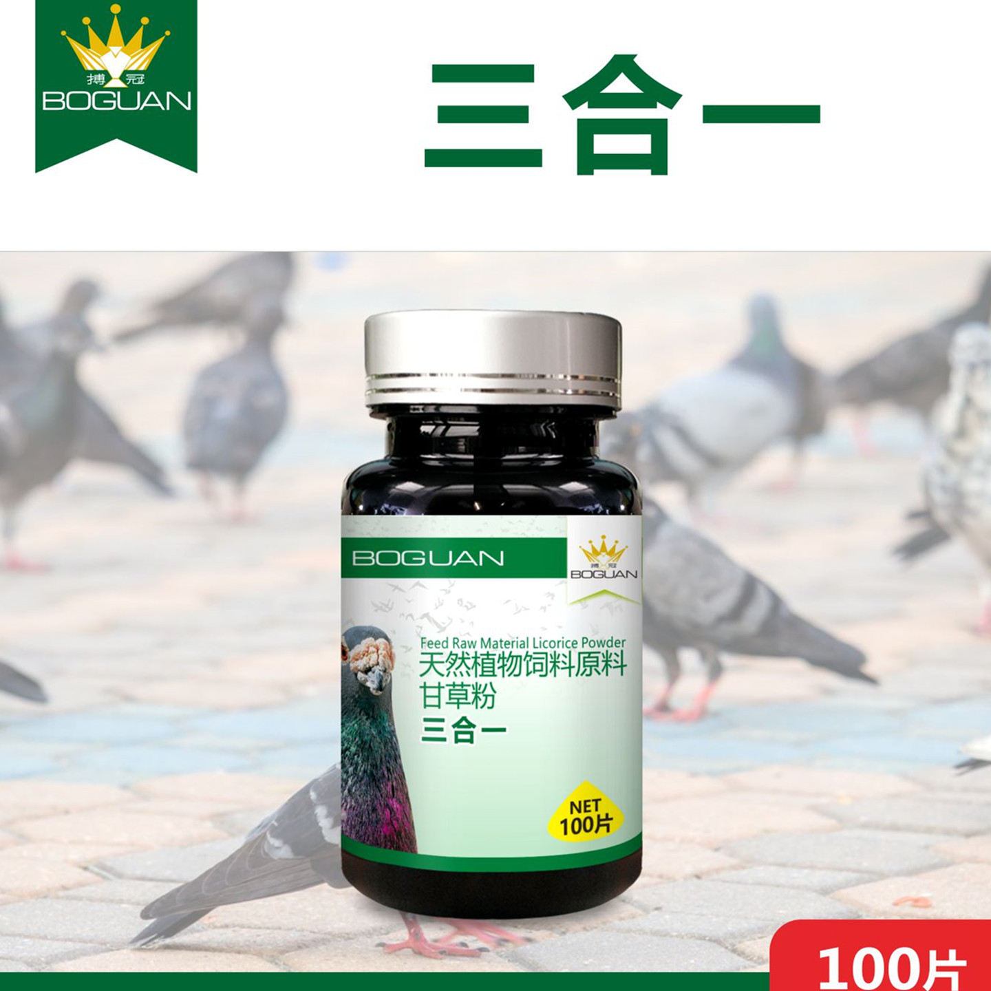 搏冠三合一片赛鸽毛滴呼吸道