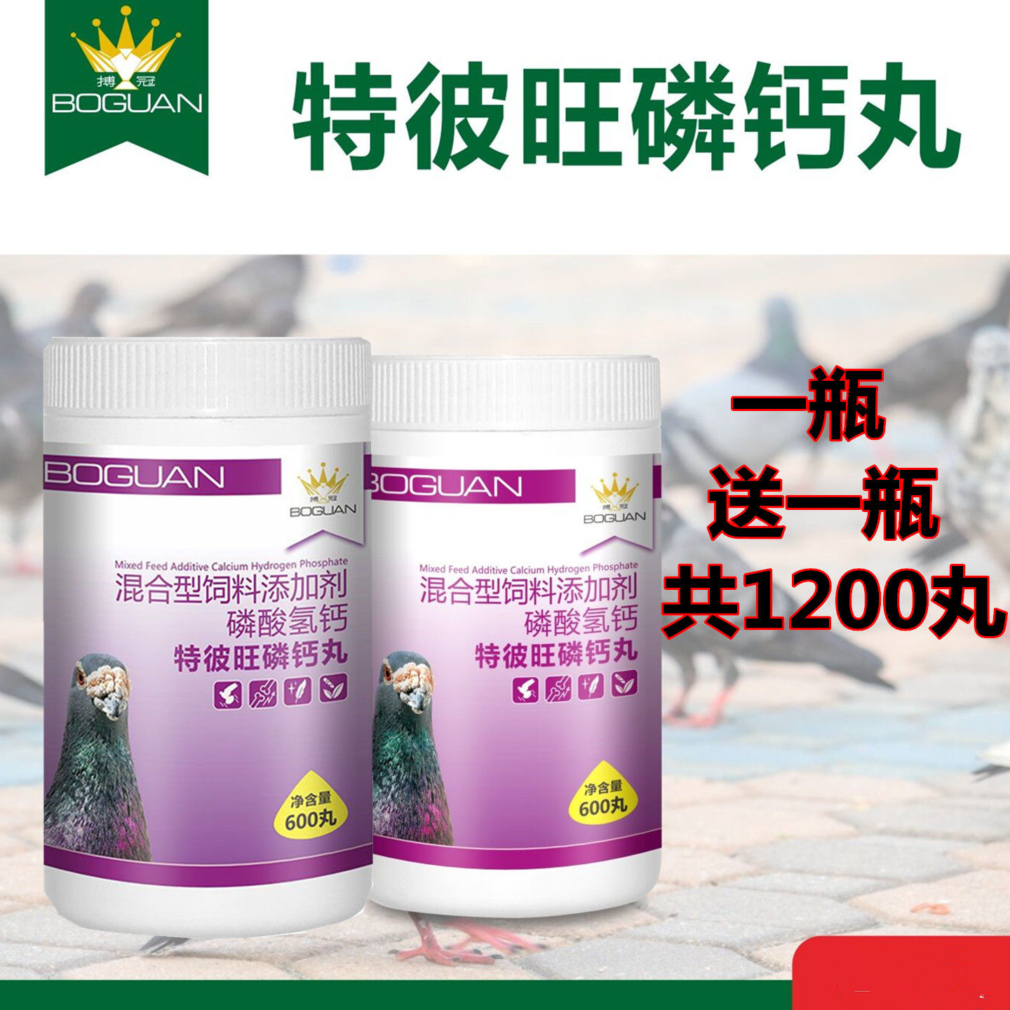 搏冠特比王特彼旺磷钙丸信鸽用品赛鸽种幼鸽磷钙丸补钙壮骨非鸽药
