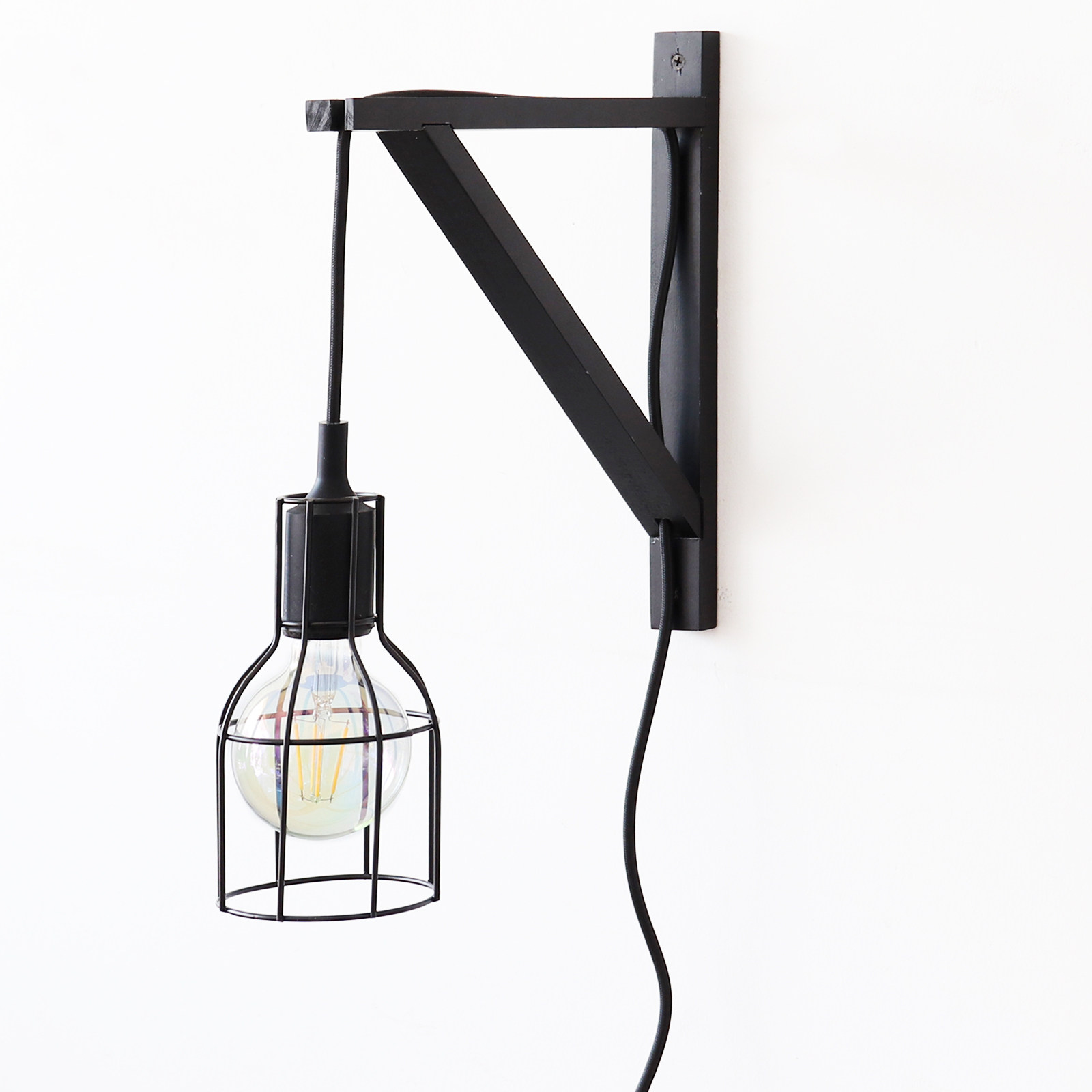 WULIHOME 三角木质隔板架灯架DIY衣架挂植物架多功能壁挂装饰