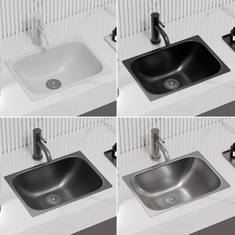 304不锈钢台下盆长方形面盆嵌入式洗手盆单盆小户型卫生间洗手盆