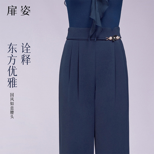 拉丁舞练功裤 扉姿 新款 女秋冬国标舞直筒长裤 子F2158 摩登舞蹈裤