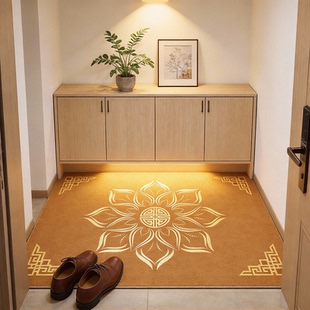 东户朝西入户门脚垫土黄色地垫进门垫子免洗耐脏地毯可裁剪玄关垫