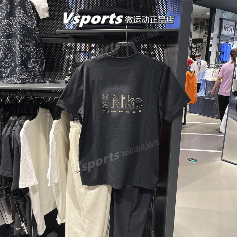 nike耐克t恤男2023夏季运动休闲宽松透气印花圆领短袖 FN7290-010