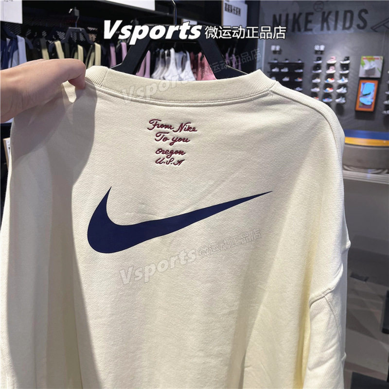 保暖印花卫衣NIKE耐克运动圆领女