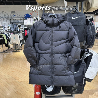 专柜正品耐克羽绒服男中长款2025运动加厚大勾棉衣外套IH2378-010
