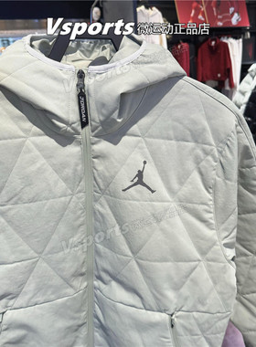 正品JORDAN耐克外套男2025春运动防风连帽棉服夹克 FZ3163 HV4870