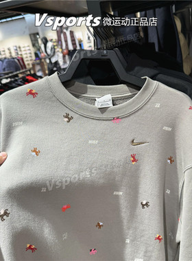 耐克卫衣女新年款2026马年运动休闲圆领印花图案套头衫IQ3825-276
