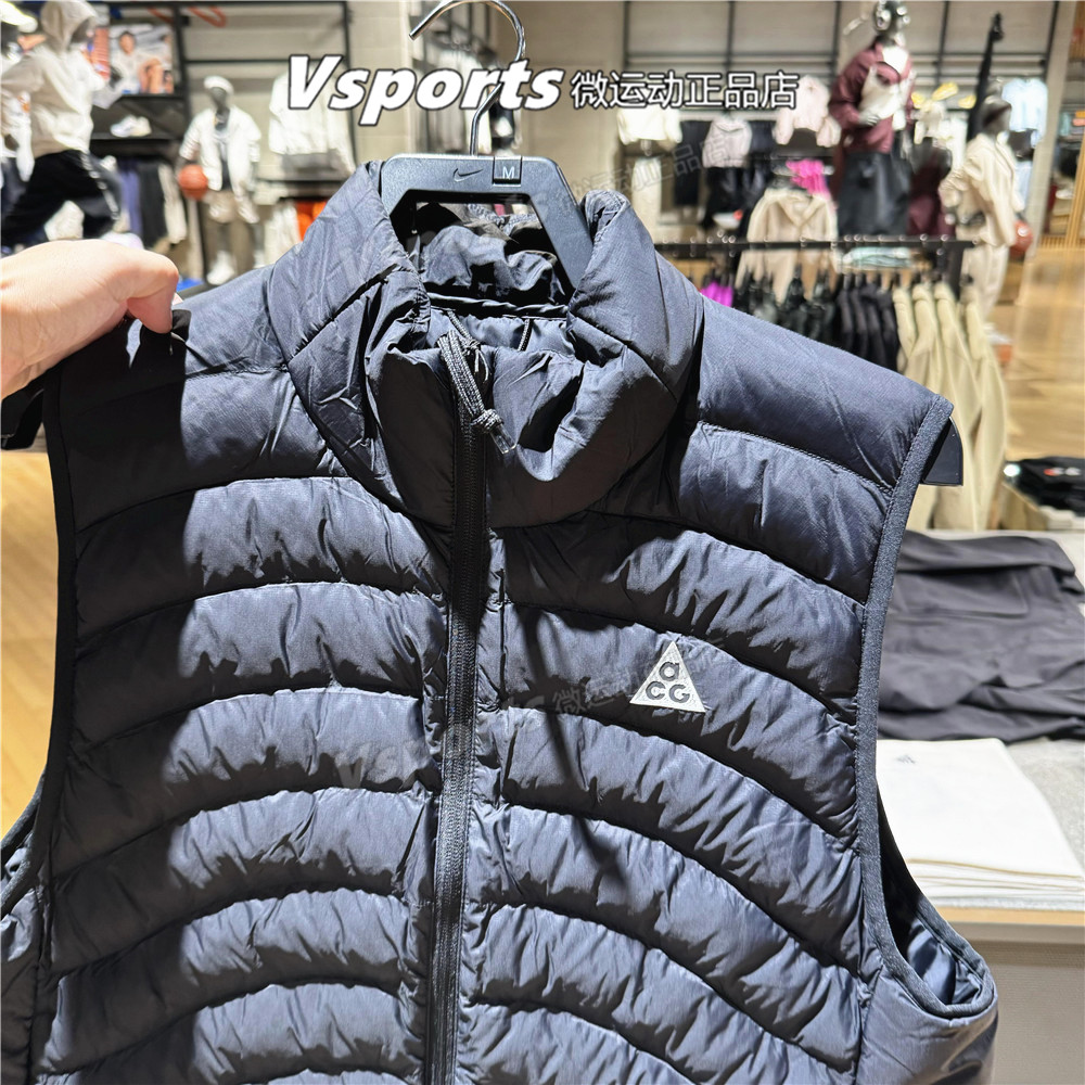 ACG耐克棉马甲男2025秋防风保暖运动宽松立领棉服背心 HV0606-010