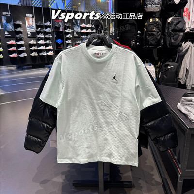 JORDAN耐克短袖男子2025春季篮球训练运动宽松纯棉t恤 HV0830-394