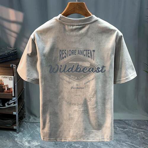 奥特莱斯~专柜清仓捡漏男士短袖T恤2026休闲夏季扎染复古做旧半袖