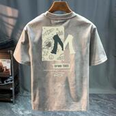 复古夏季 奥特莱斯 T恤休闲美式 短袖 痞帅chic 专柜清仓捡漏2026男士