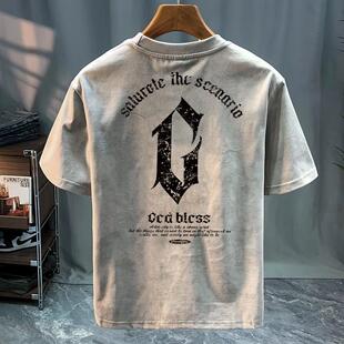 2026男士 奥特莱斯 街头潮流印花复古半袖 T恤夏季 专柜清仓捡漏短袖