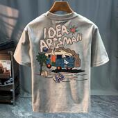 T恤休闲轻奢夏季 短袖 高级感印花潮 专柜清仓捡漏2026男士 奥特莱斯